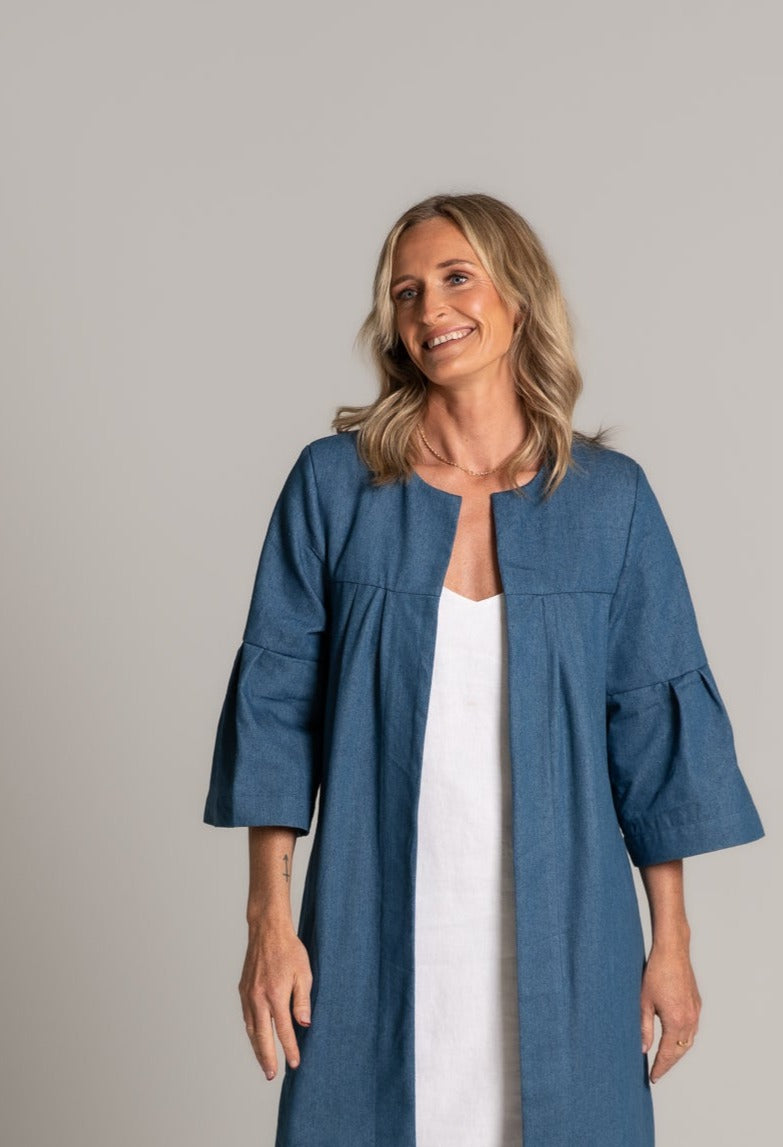 THE CALLIE COAT - BLUE DENIM
