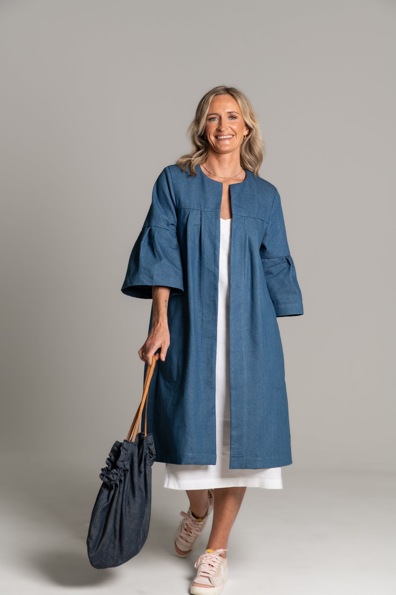THE CALLIE COAT - BLUE DENIM