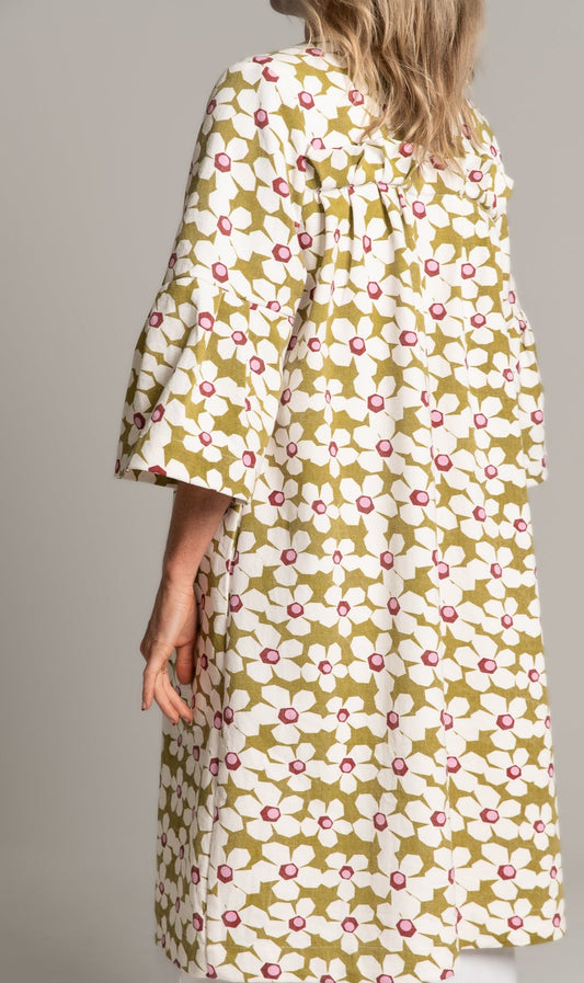 THE CALLIE COAT - FLORAL DENIM