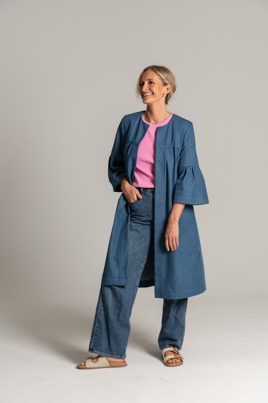 THE CALLIE COAT - BLUE DENIM
