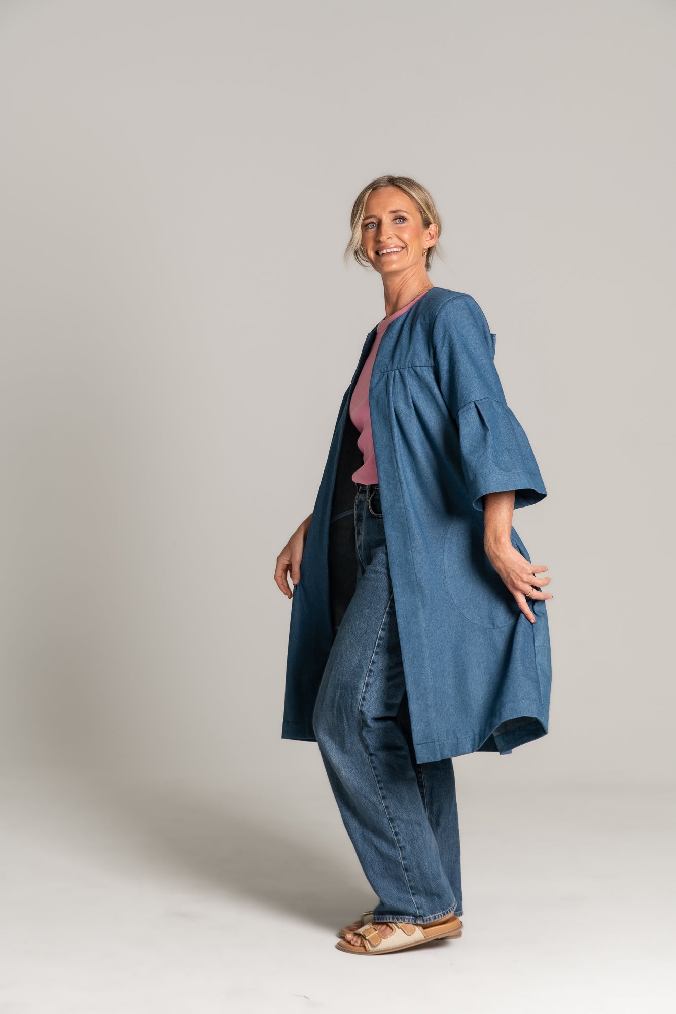 THE CALLIE COAT - BLUE DENIM