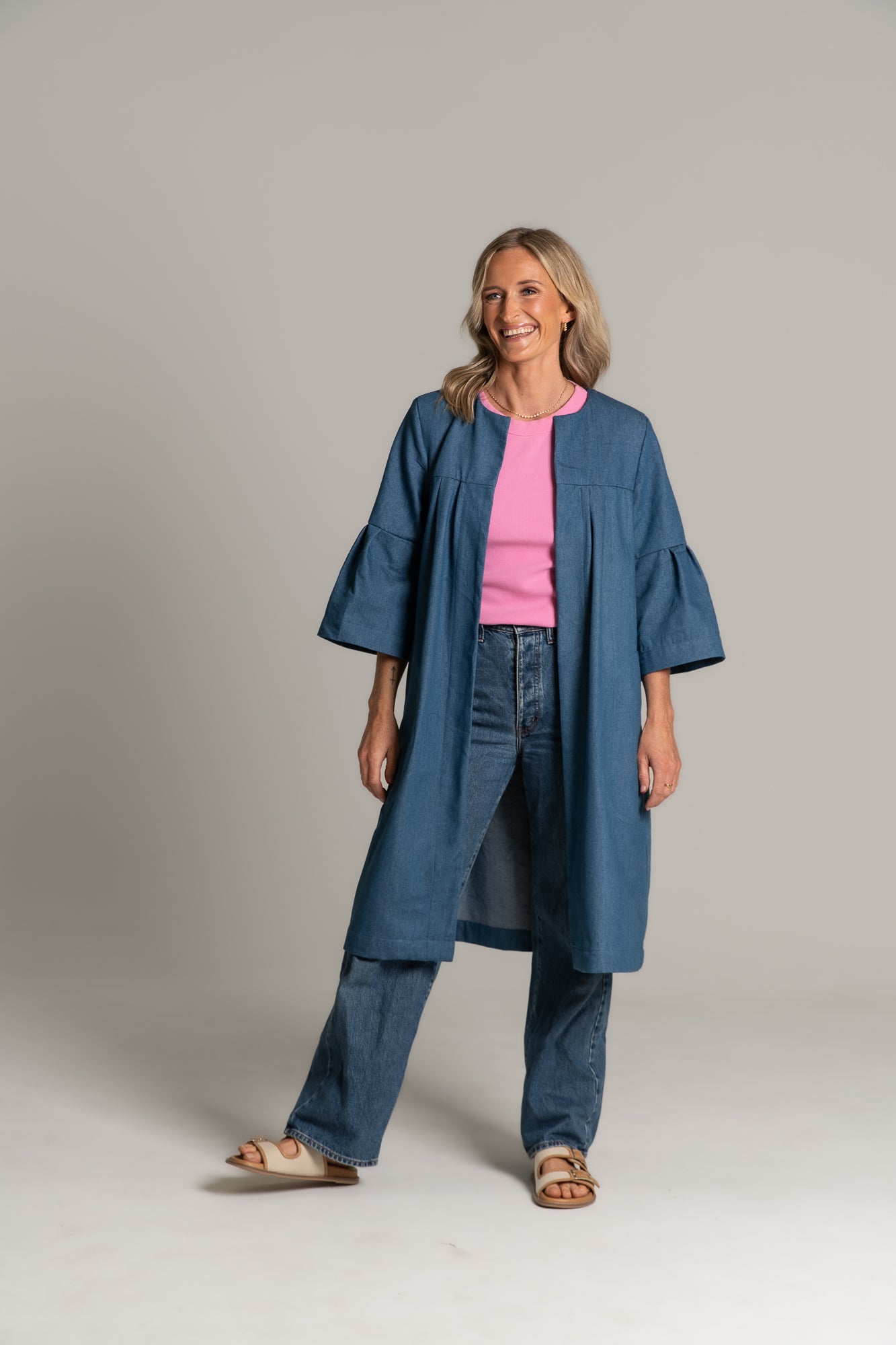 THE CALLIE COAT - BLUE DENIM