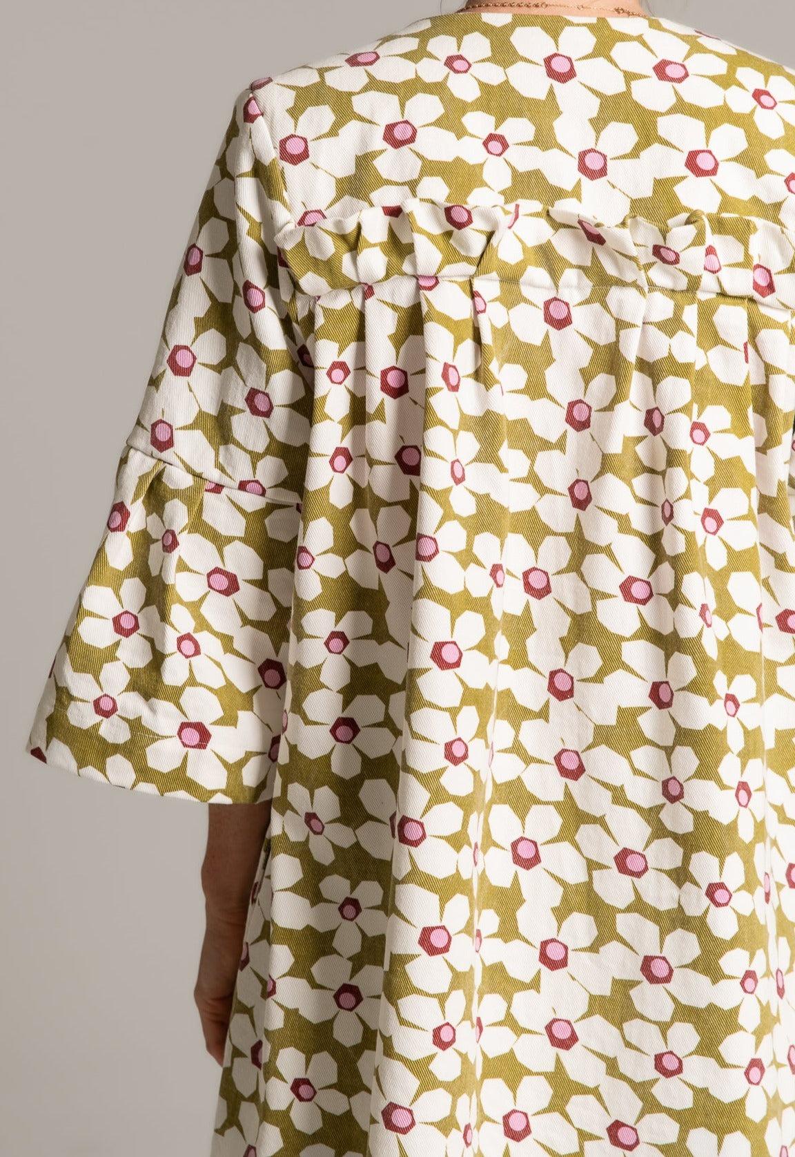 THE CALLIE COAT - FLORAL DENIM