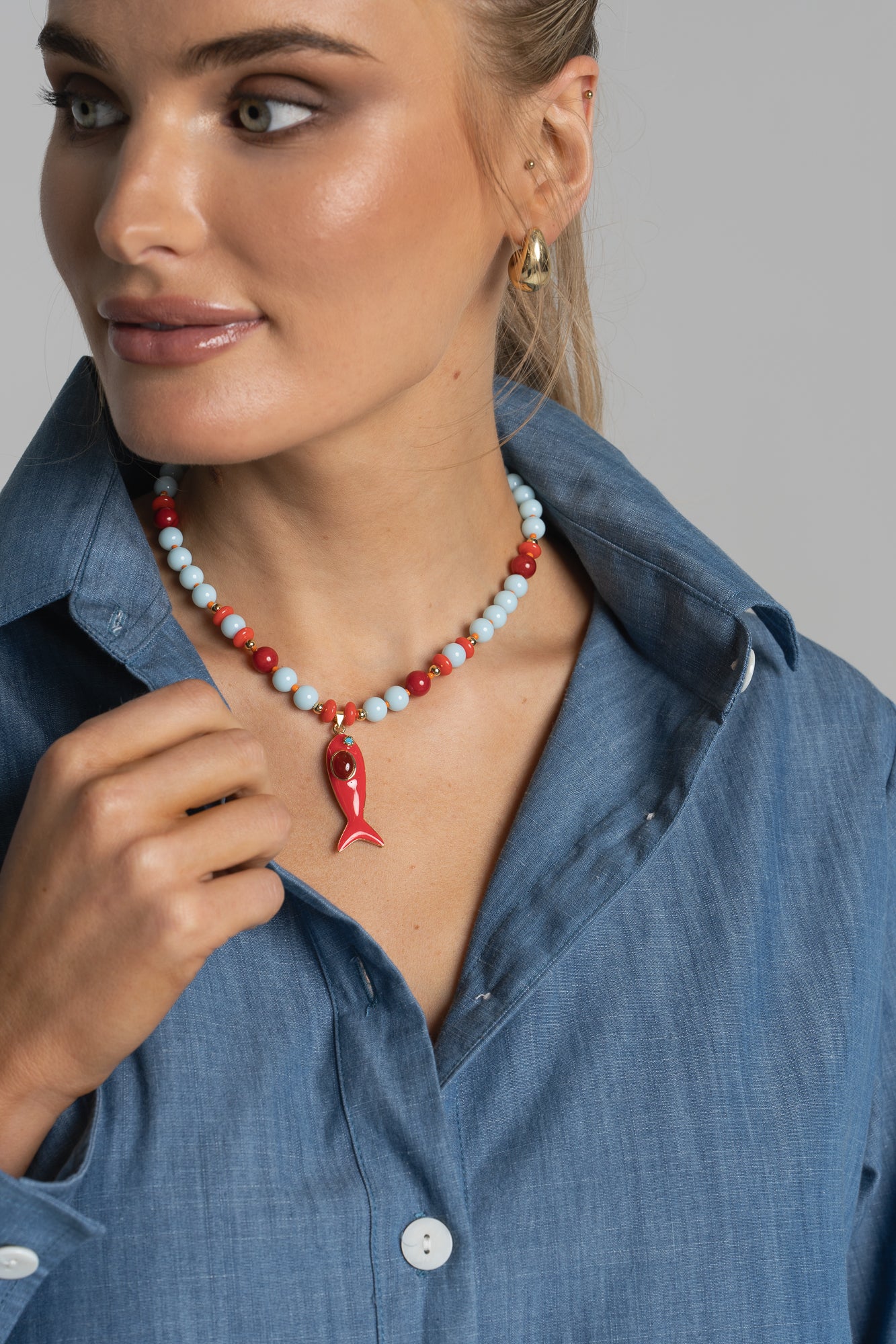 CORAL REEF FISH CHARM NECKLACE