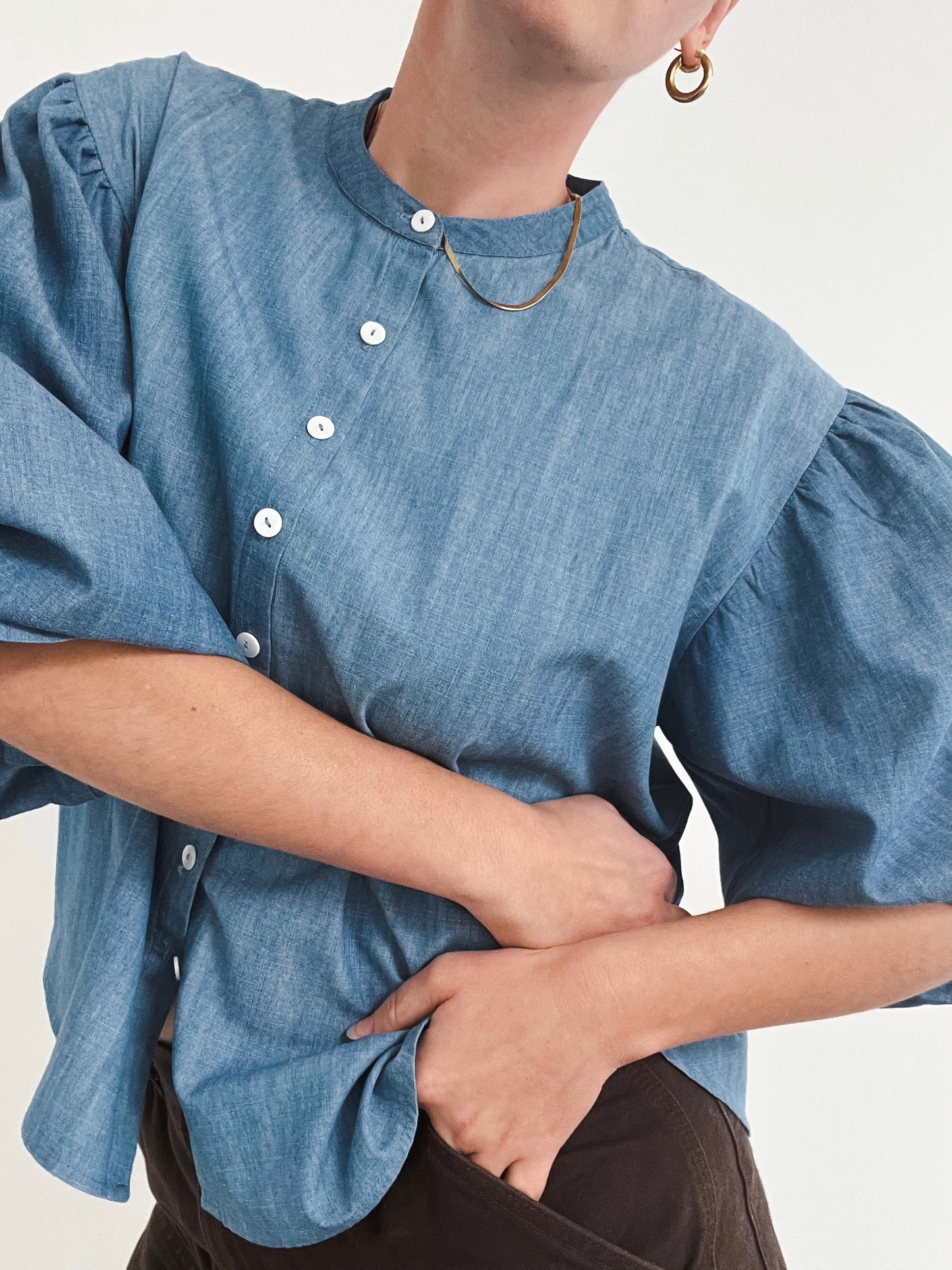 PUFF PARTY SHIRT DENIM