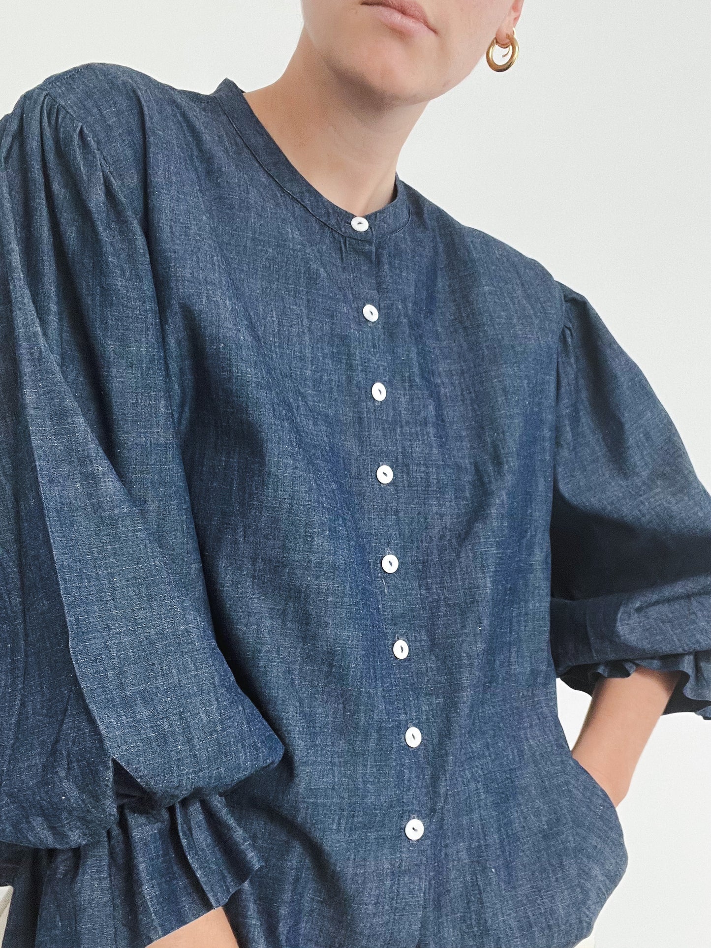 PUFF PARTY SHIRT DENIM